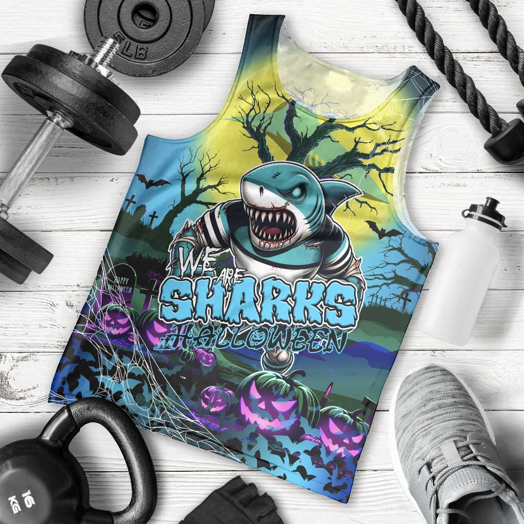 We Are Sharks Halloween Men Tank Top Pumpkin Scary Spooky Season - Aussie Hoodie