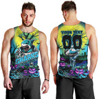We Are Sharks Halloween Men Tank Top Pumpkin Scary Spooky Season - Aussie Hoodie