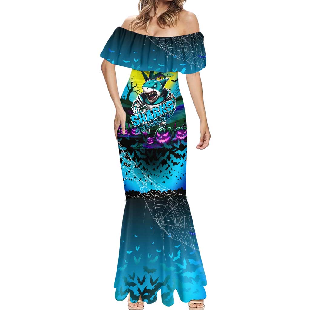 We Are Sharks Halloween Mermaid Dress Pumpkin Scary Spooky Season - Aussie Hoodie