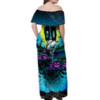 We Are Sharks Halloween Off Shoulder Maxi Dress Pumpkin Scary Spooky Season - Aussie Hoodie
