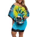 We Are Sharks Halloween Off Shoulder Short Dress Pumpkin Scary Spooky Season - Aussie Hoodie