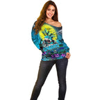 We Are Sharks Halloween Off Shoulder Sweater Pumpkin Scary Spooky Season - Aussie Hoodie