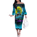 We Are Sharks Halloween Off The Shoulder Long Sleeve Dress Pumpkin Scary Spooky Season - Aussie Hoodie