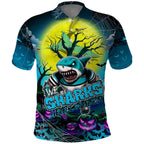 We Are Sharks Halloween Polo Shirt Pumpkin Scary Spooky Season - Aussie Hoodie