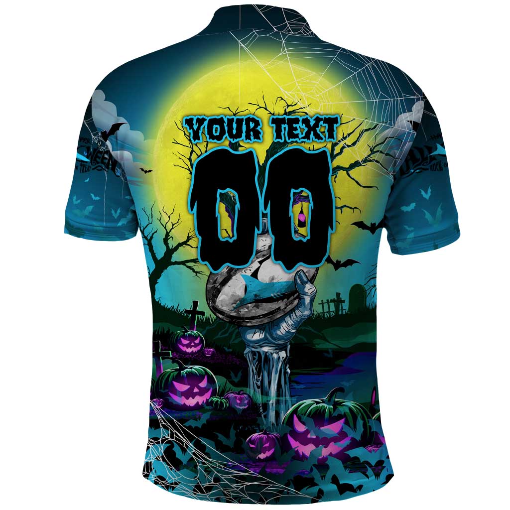 We Are Sharks Halloween Polo Shirt Pumpkin Scary Spooky Season - Aussie Hoodie
