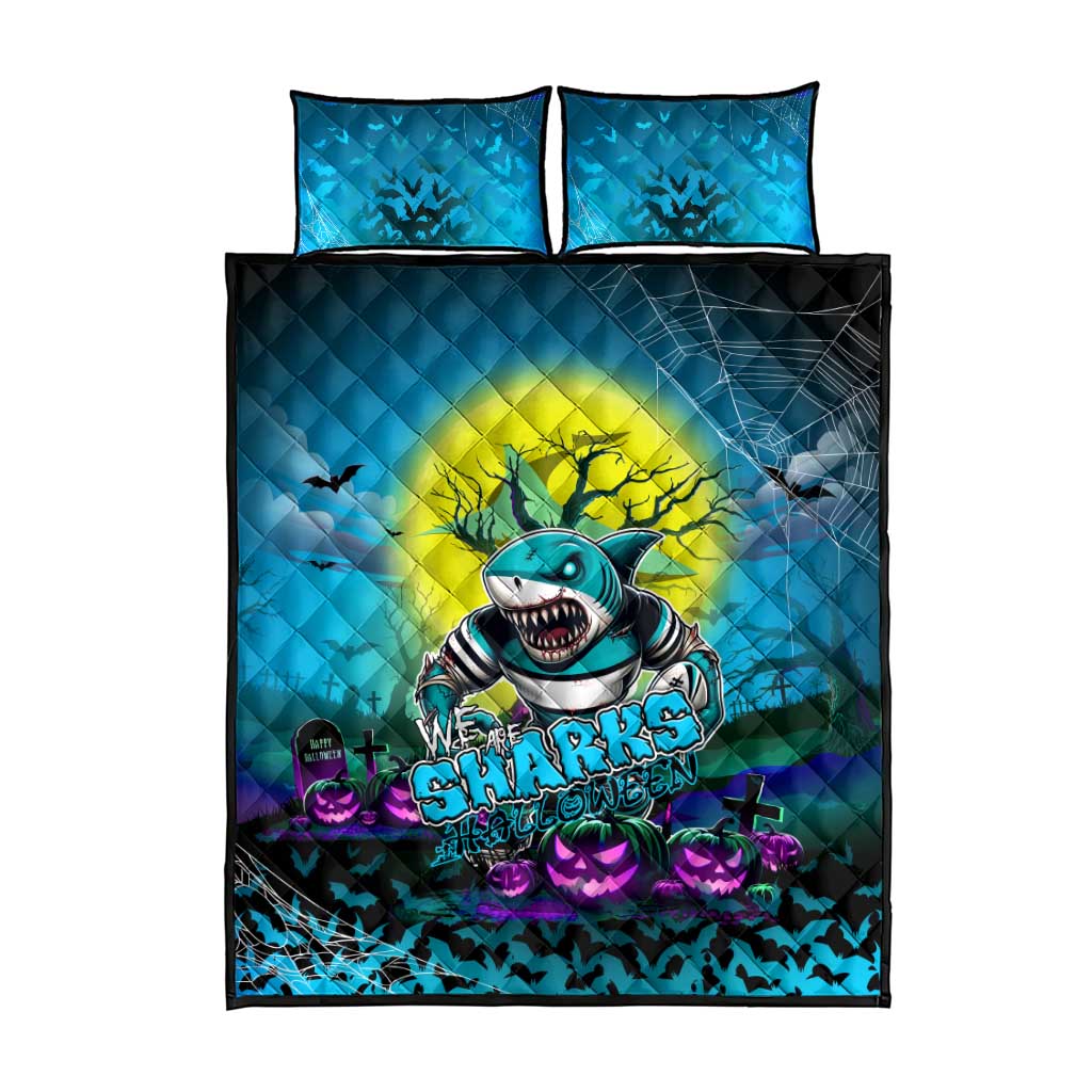 We Are Sharks Halloween Quilt Bed Set Pumpkin Scary Spooky Season - Aussie Hoodie