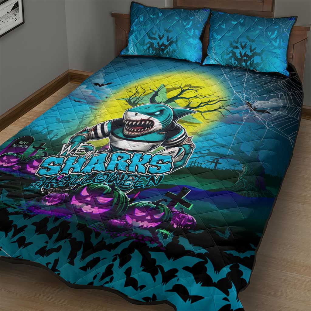 We Are Sharks Halloween Quilt Bed Set Pumpkin Scary Spooky Season - Aussie Hoodie
