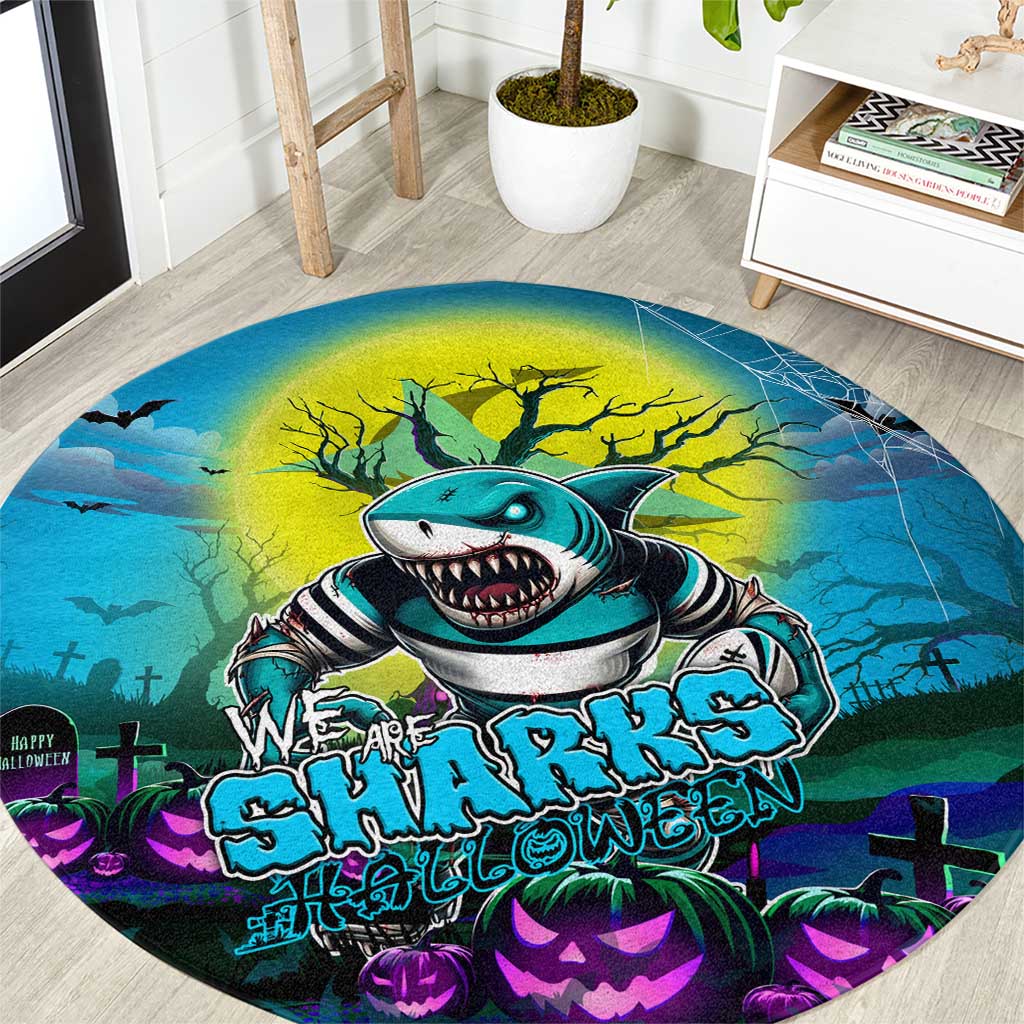 We Are Sharks Halloween Round Carpet Pumpkin Scary Spooky Season - Aussie Hoodie