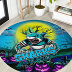 We Are Sharks Halloween Round Carpet Pumpkin Scary Spooky Season - Aussie Hoodie