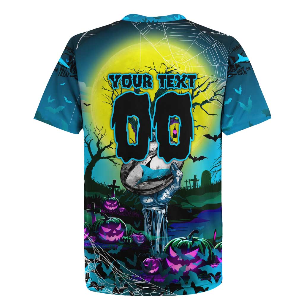 We Are Sharks Halloween Rugby Jersey Pumpkin Scary Spooky Season - Aussie Hoodie