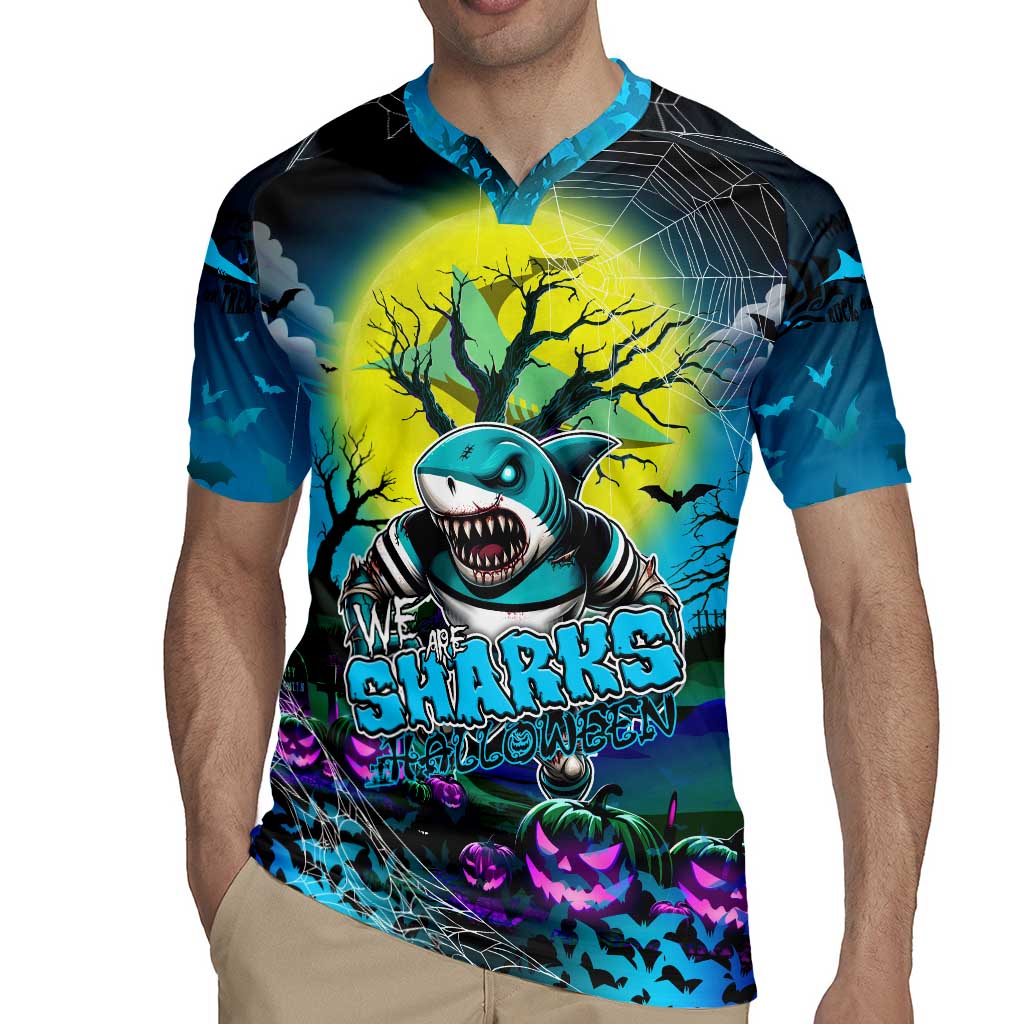 We Are Sharks Halloween Rugby Jersey Pumpkin Scary Spooky Season - Aussie Hoodie