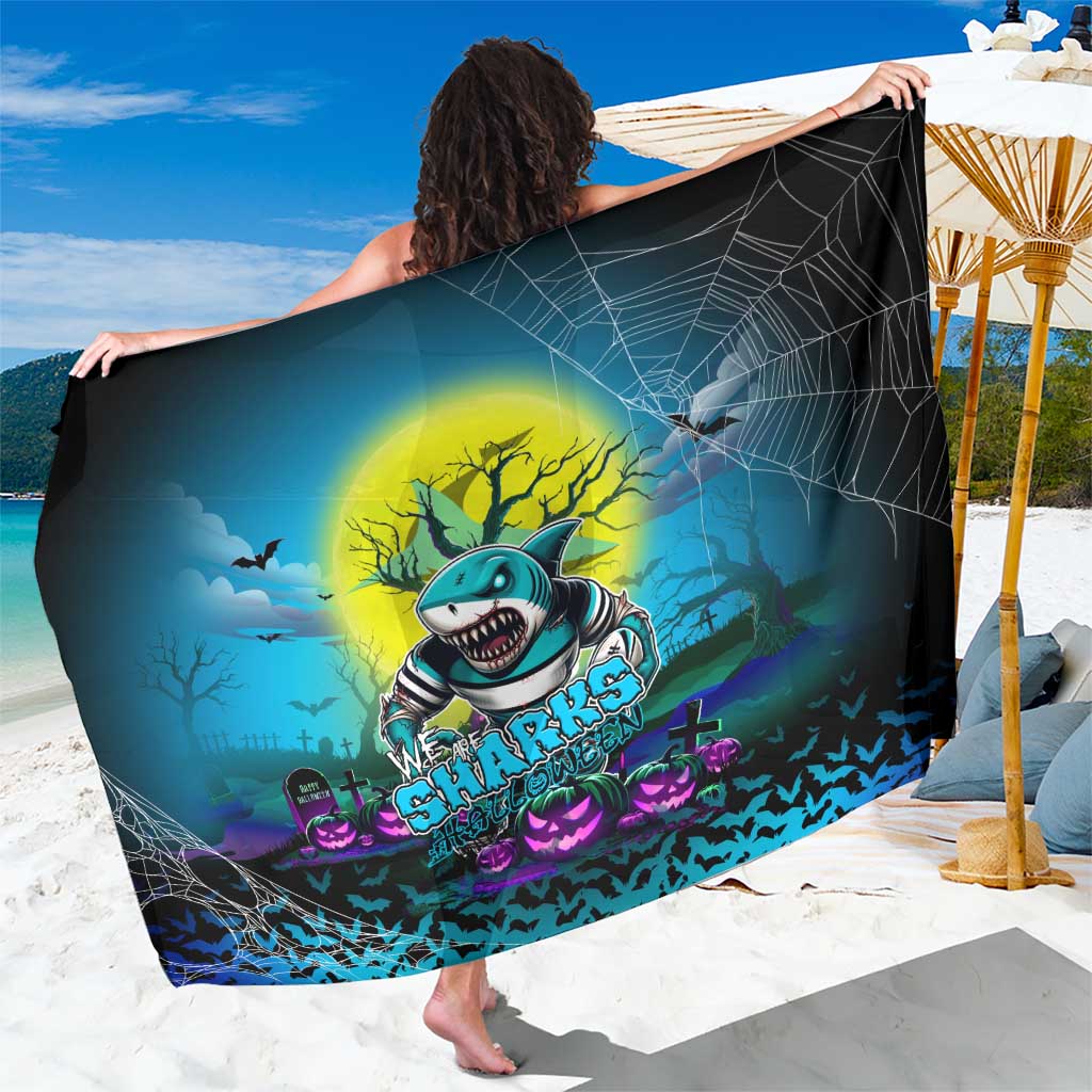 We Are Sharks Halloween Sarong Pumpkin Scary Spooky Season - Aussie Hoodie