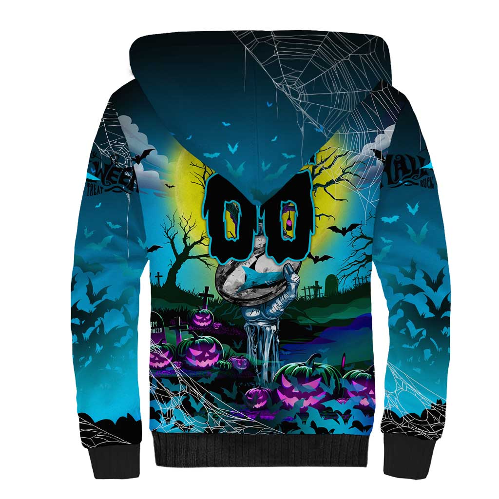 We Are Sharks Halloween Sherpa Hoodie Pumpkin Scary Spooky Season - Aussie Hoodie