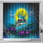 We Are Sharks Halloween Shower Curtain Pumpkin Scary Spooky Season - Aussie Hoodie