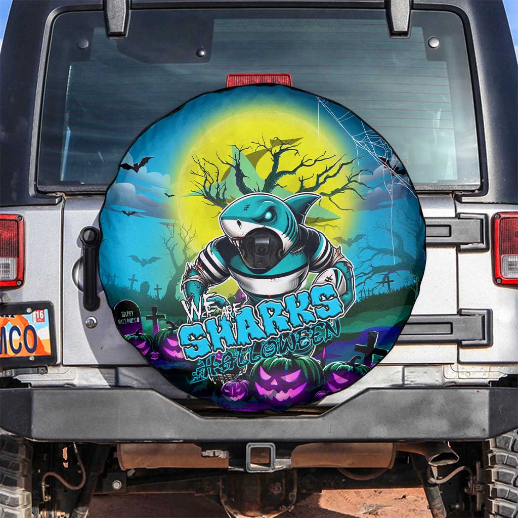 We Are Sharks Halloween Spare Tire Cover Pumpkin Scary Spooky Season - Aussie Hoodie