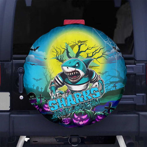 We Are Sharks Halloween Spare Tire Cover Pumpkin Scary Spooky Season - Aussie Hoodie