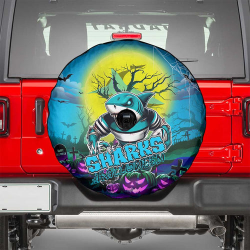 We Are Sharks Halloween Spare Tire Cover Pumpkin Scary Spooky Season - Aussie Hoodie