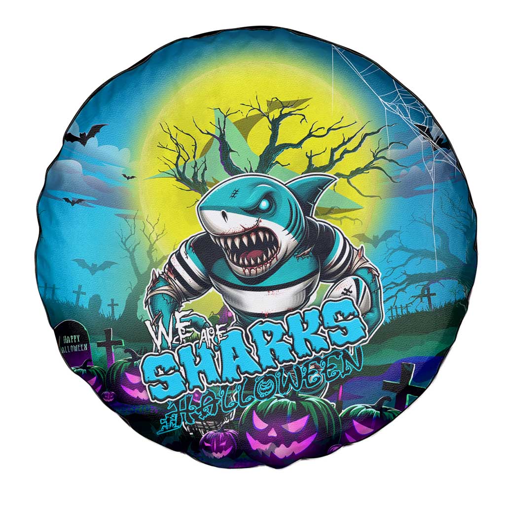 We Are Sharks Halloween Spare Tire Cover Pumpkin Scary Spooky Season - Aussie Hoodie