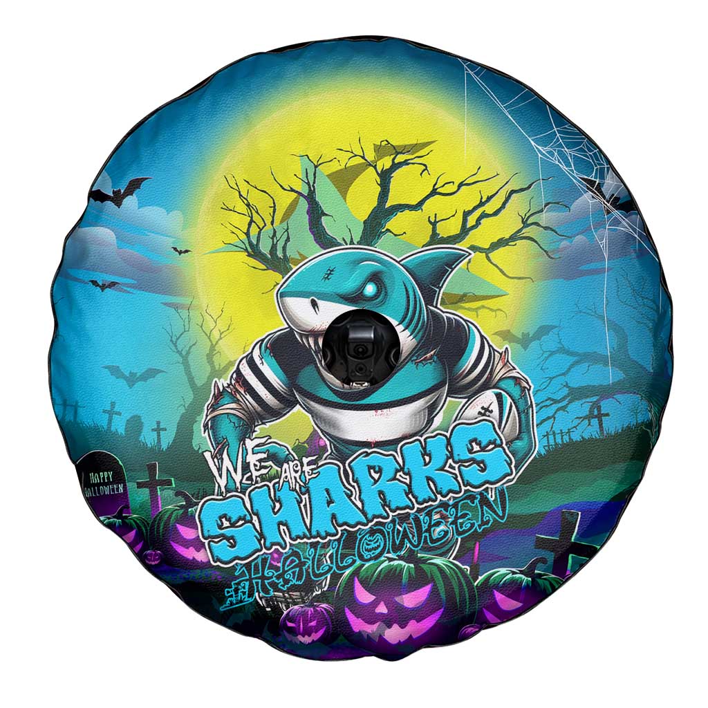We Are Sharks Halloween Spare Tire Cover Pumpkin Scary Spooky Season - Aussie Hoodie