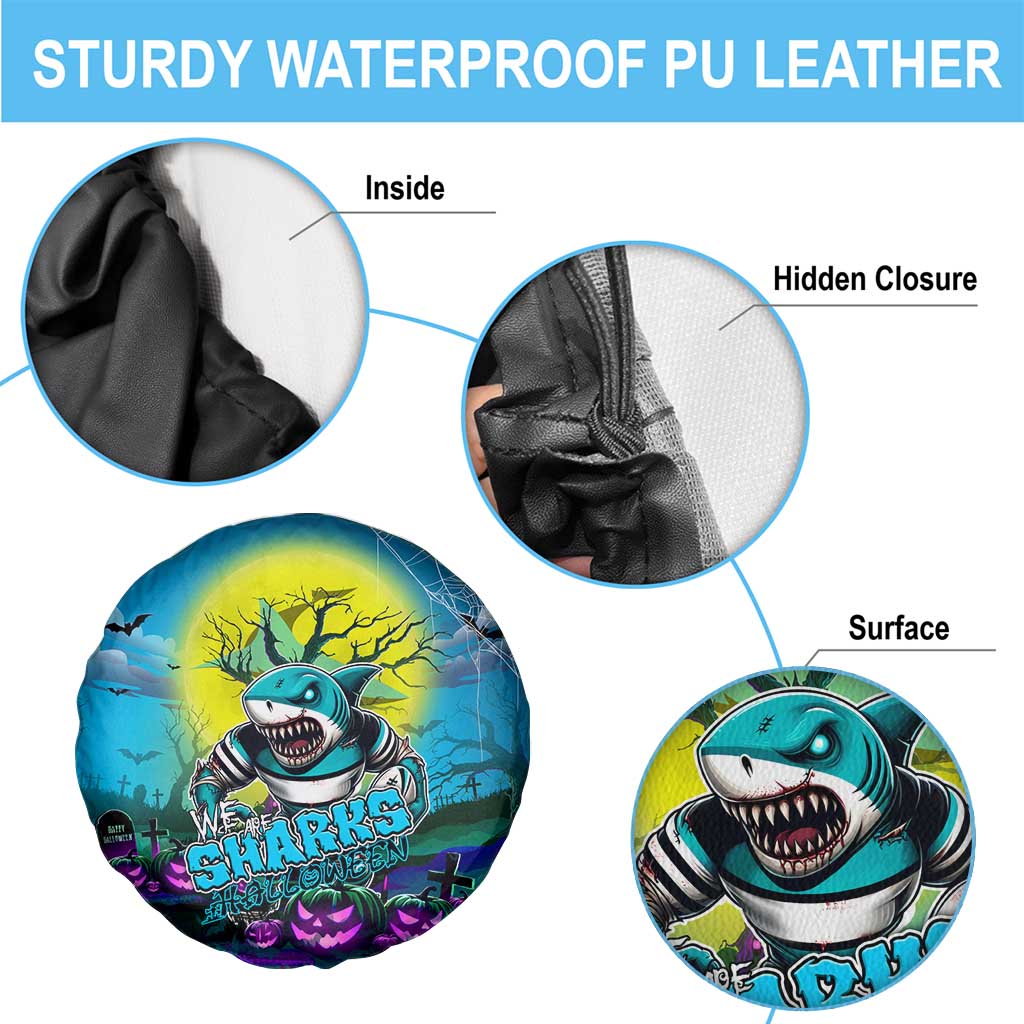 We Are Sharks Halloween Spare Tire Cover Pumpkin Scary Spooky Season - Aussie Hoodie