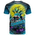 We Are Sharks Halloween T Shirt Pumpkin Scary Spooky Season - Aussie Hoodie