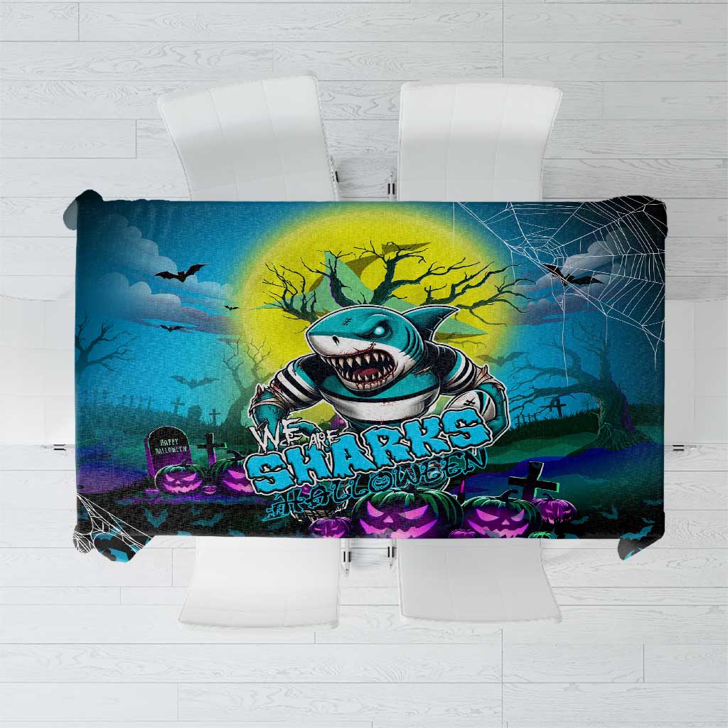We Are Sharks Halloween Tablecloth Pumpkin Scary Spooky Season - Aussie Hoodie