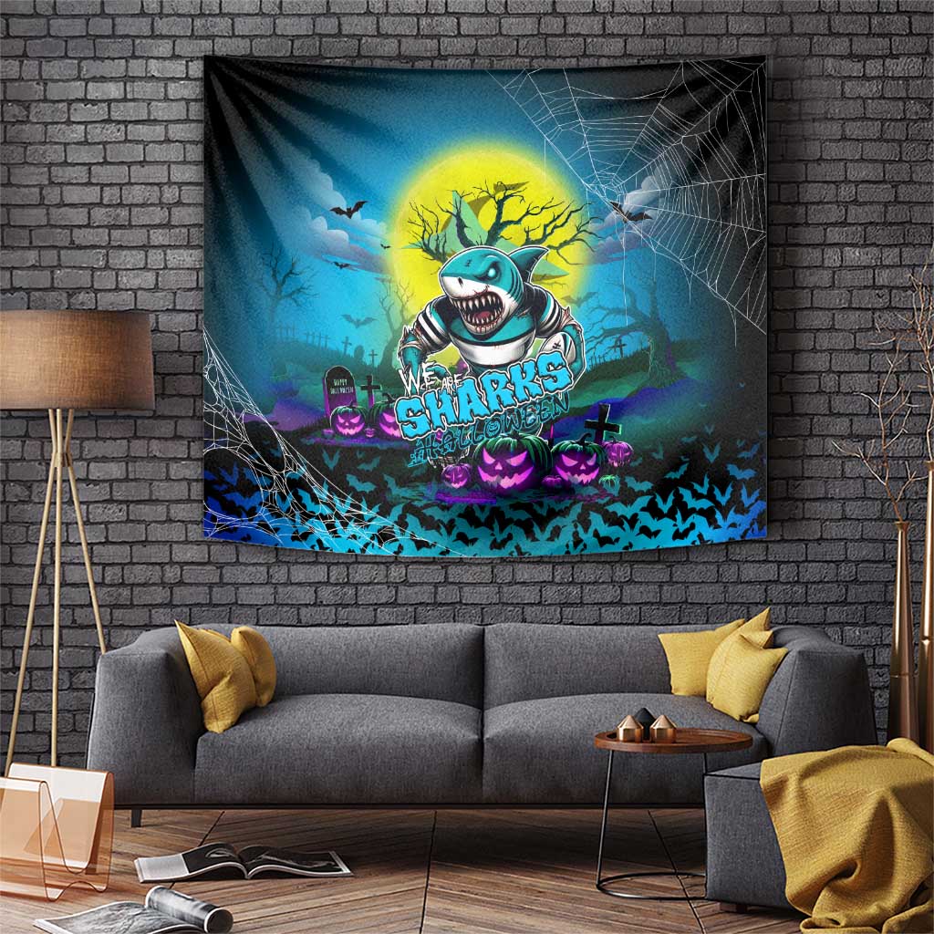 We Are Sharks Halloween Tapestry Pumpkin Scary Spooky Season - Aussie Hoodie
