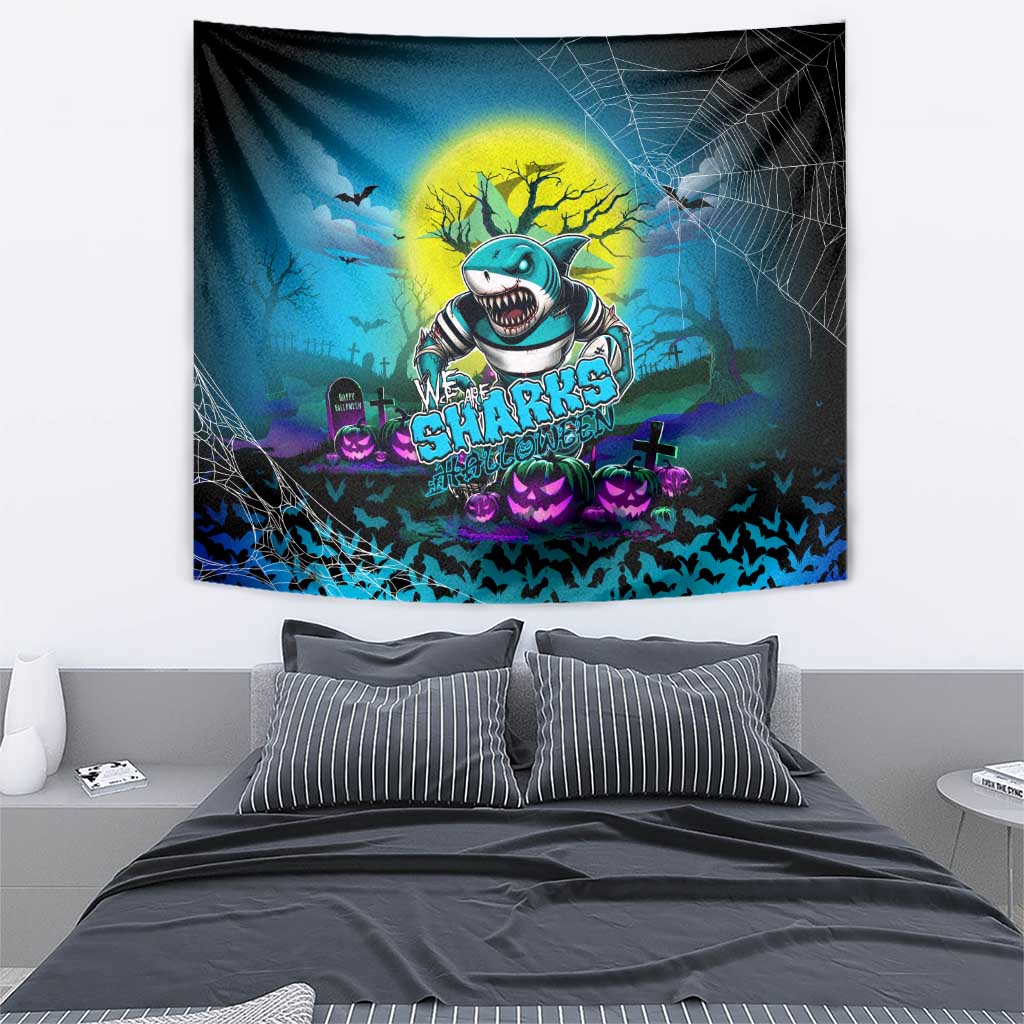 We Are Sharks Halloween Tapestry Pumpkin Scary Spooky Season - Aussie Hoodie