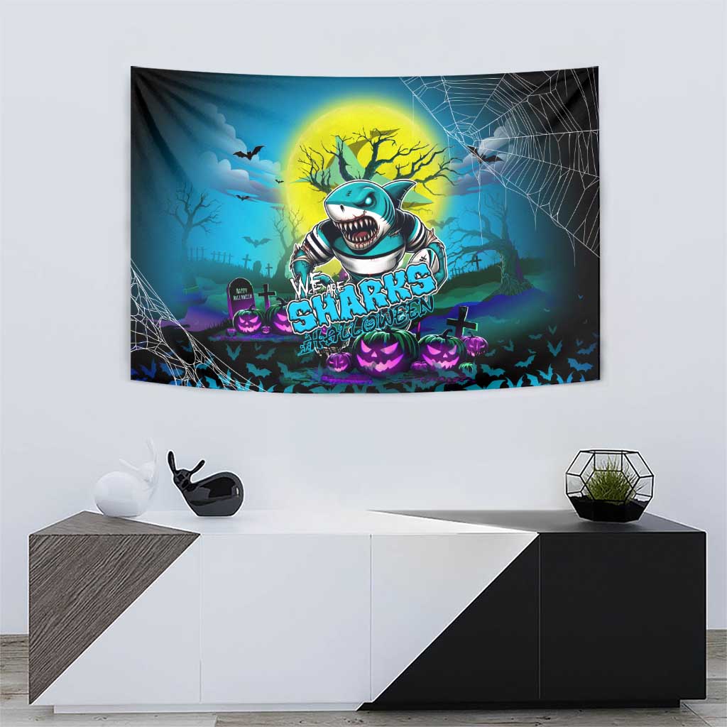 We Are Sharks Halloween Tapestry Pumpkin Scary Spooky Season - Aussie Hoodie