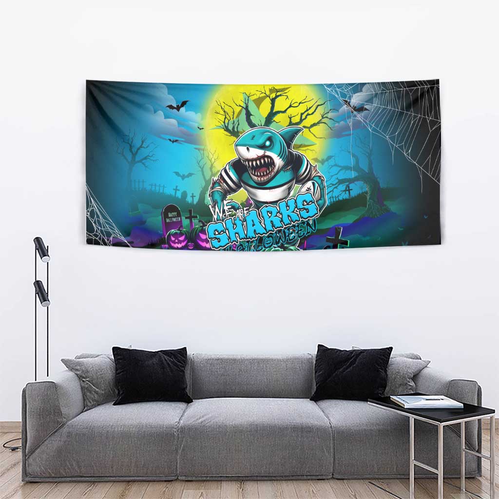 We Are Sharks Halloween Tapestry Pumpkin Scary Spooky Season - Aussie Hoodie