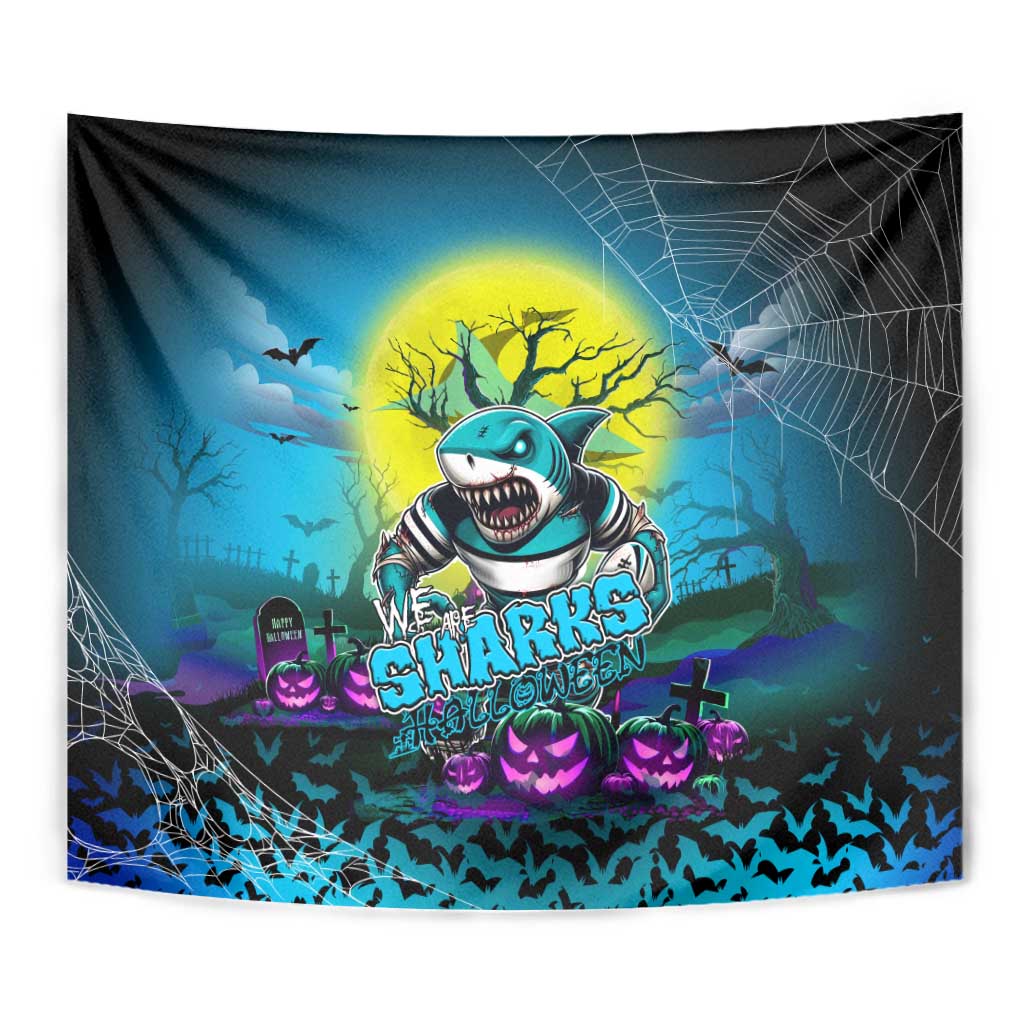 We Are Sharks Halloween Tapestry Pumpkin Scary Spooky Season - Aussie Hoodie