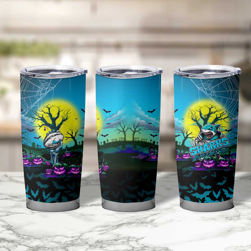We Are Sharks Halloween Tumbler Cup Pumpkin Scary Spooky Season - Aussie Hoodie