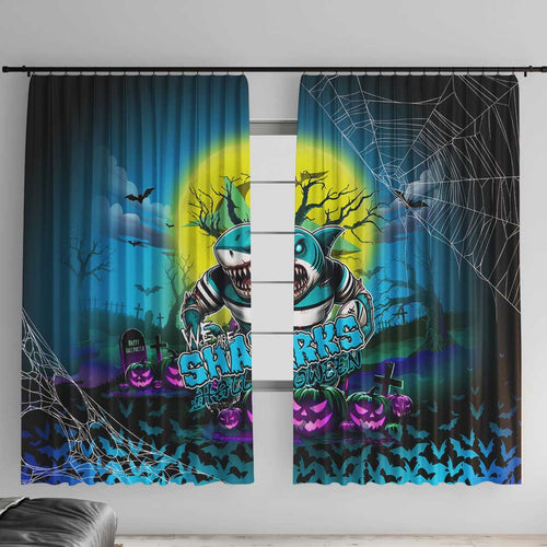 We Are Sharks Halloween Window Curtain Pumpkin Scary Spooky Season - Aussie Hoodie