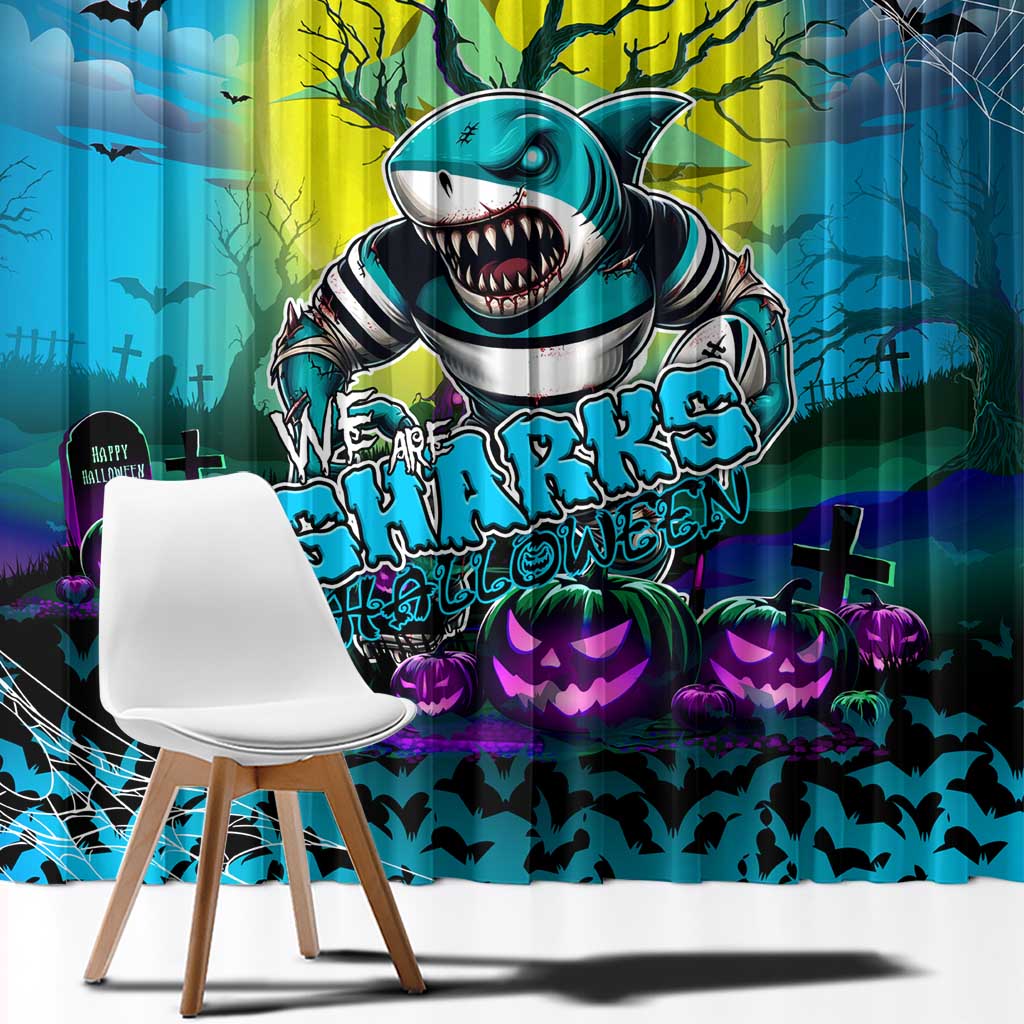 We Are Sharks Halloween Window Curtain Pumpkin Scary Spooky Season - Aussie Hoodie