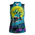 We Are Sharks Halloween Women Sleeveless Polo Shirt Pumpkin Scary Spooky Season - Aussie Hoodie
