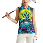 We Are Sharks Halloween Women Sleeveless Polo Shirt Pumpkin Scary Spooky Season - Aussie Hoodie