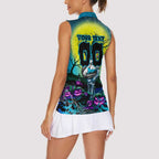 We Are Sharks Halloween Women Sleeveless Polo Shirt Pumpkin Scary Spooky Season - Aussie Hoodie