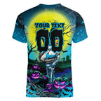We Are Sharks Halloween Women V-Neck T-Shirt Pumpkin Scary Spooky Season - Aussie Hoodie