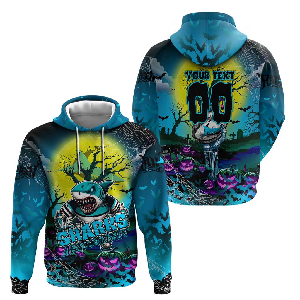 We Are Sharks Halloween Zip Hoodie Pumpkin Scary Spooky Season - Aussie Hoodie