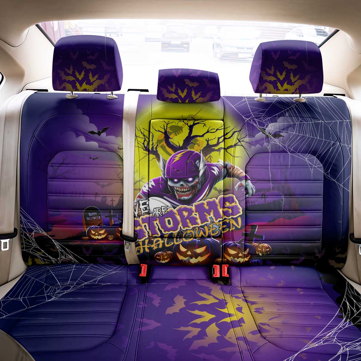 We Are Storm Halloween Back Car Seat Cover Pumpkin Scary Spooky Season - Aussie Hoodie
