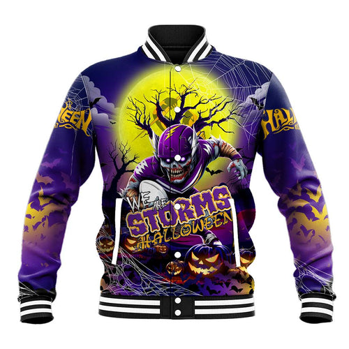 We Are Storm Halloween Baseball Jacket Pumpkin Scary Spooky Season - Aussie Hoodie