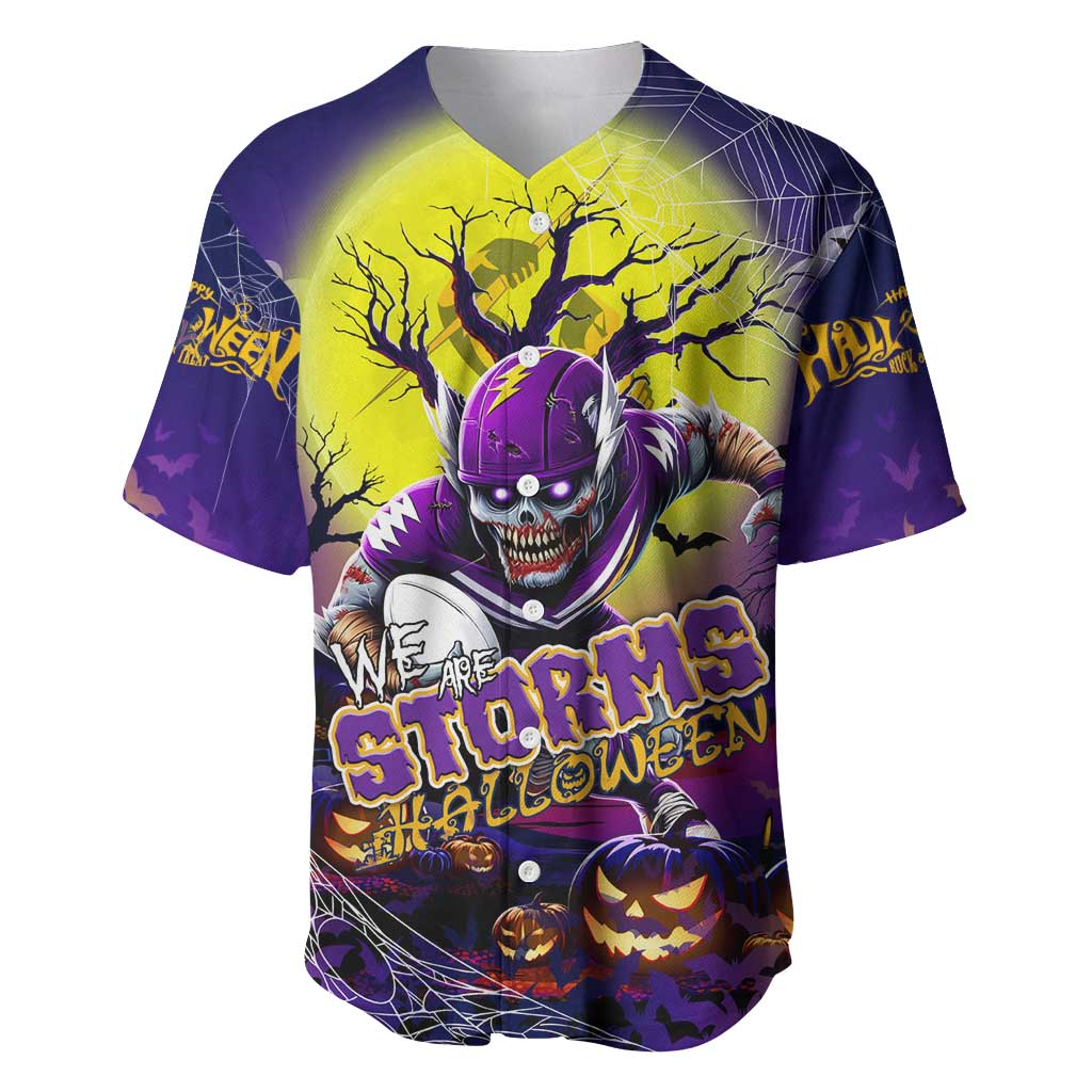 We Are Storm Halloween Baseball Jersey Pumpkin Scary Spooky Season - Aussie Hoodie