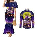 We Are Storm Halloween Couples Matching Mermaid Dress and Long Sleeve Button Shirt Pumpkin Scary Spooky Season - Aussie Hoodie