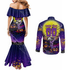 We Are Storm Halloween Couples Matching Mermaid Dress and Long Sleeve Button Shirt Pumpkin Scary Spooky Season - Aussie Hoodie