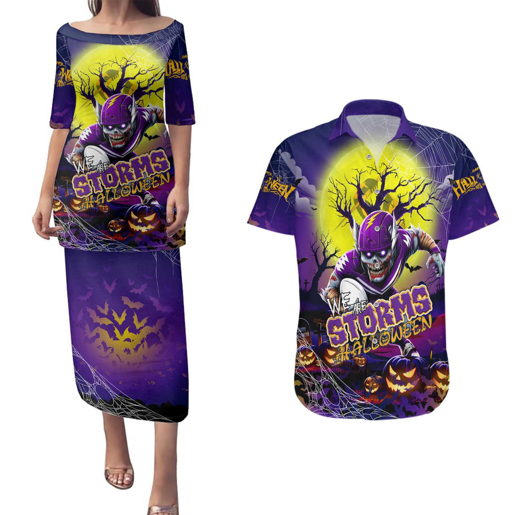 We Are Storm Halloween Couples Matching Puletasi and Hawaiian Shirt Pumpkin Scary Spooky Season - Aussie Hoodie