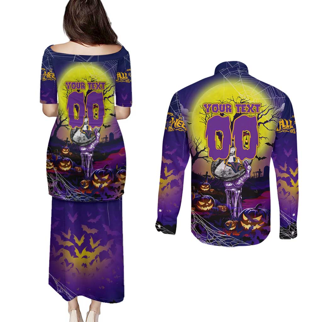 We Are Storm Halloween Couples Matching Puletasi and Long Sleeve Button Shirt Pumpkin Scary Spooky Season - Aussie Hoodie