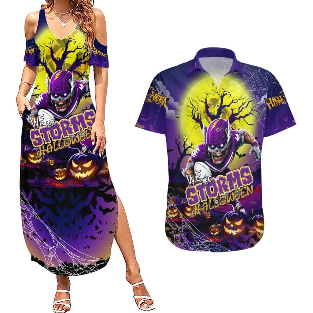 We Are Storm Halloween Couples Matching Summer Maxi Dress and Hawaiian Shirt Pumpkin Scary Spooky Season - Aussie Hoodie