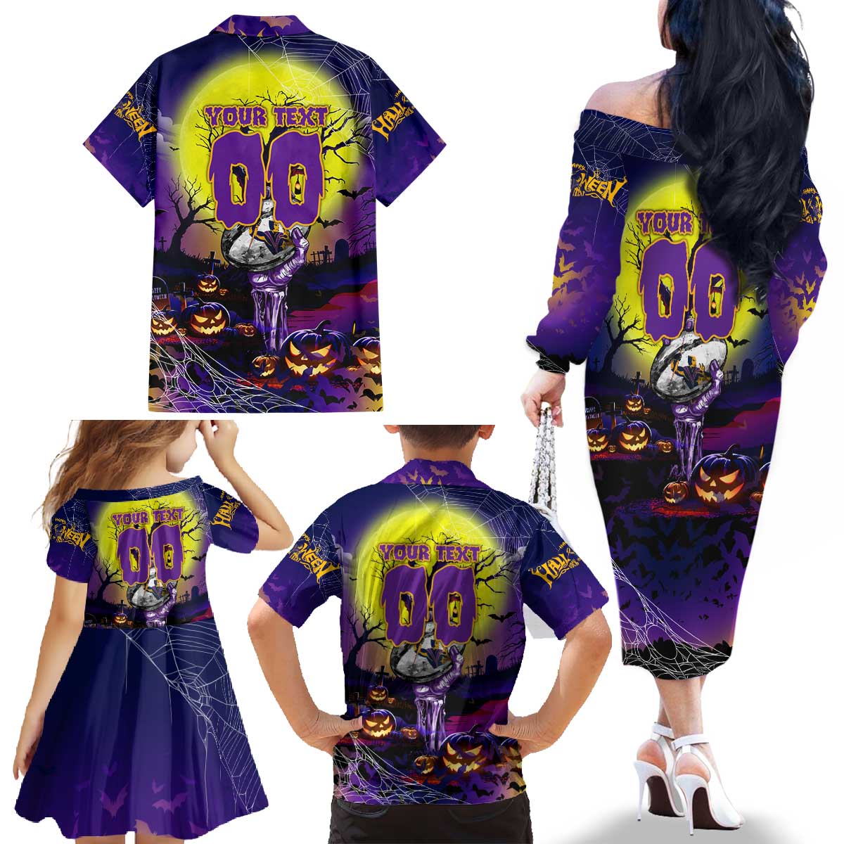 We Are Storm Halloween Family Matching Off The Shoulder Long Sleeve Dress and Hawaiian Shirt Pumpkin Scary Spooky Season - Aussie Hoodie