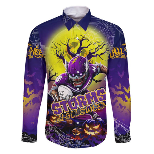 We Are Storm Halloween Family Matching Off The Shoulder Long Sleeve Dress and Hawaiian Shirt Pumpkin Scary Spooky Season - Aussie Hoodie