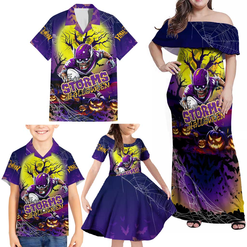 We Are Storm Halloween Family Matching Off Shoulder Maxi Dress and Hawaiian Shirt Pumpkin Scary Spooky Season - Aussie Hoodie